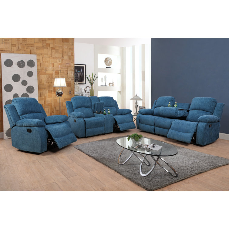 Latitude Run Markopoulos 3 Pieces Recling Living Room Set